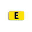Embossed Aluminum Pole Marker Character, Black on Yellow, "E" For Vertical Mounting Holder