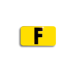 Embossed Aluminum Pole Marker Character, Black on Yellow, "F" For Vertical Mounting Holder