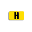 Embossed Aluminum Pole Marker Character, Black on Yellow, "H" For Vertical Mounting Holder