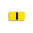 Embossed Aluminum Pole Marker Character, Black on Yellow, "I" For Vertical Mounting Holder