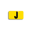Embossed Aluminum Pole Marker Character, Black on Yellow, "J" For Vertical Mounting Holder