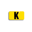Embossed Aluminum Pole Marker Character, Black on Yellow, "K" For Vertical Mounting Holder
