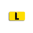 Embossed Aluminum Pole Marker Character, Black on Yellow, "L" For Vertical Mounting Holder