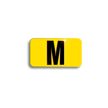 Embossed Aluminum Pole Marker Character, Black on Yellow, "M" For Vertical Mounting Holder