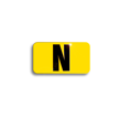 Embossed Aluminum Pole Marker Character, Black on Yellow, "N" For Vertical Mounting Holder