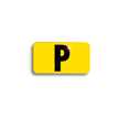 Embossed Aluminum Pole Marker Character, Black on Yellow, "P" For Vertical Mounting Holder