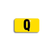 Embossed Aluminum Pole Marker Character, Black on Yellow, "Q" For Vertical Mounting Holder