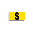 Embossed Aluminum Pole Marker Character, Black on Yellow, "S" For Vertical Mounting Holder
