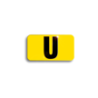 Embossed Aluminum Pole Marker Character, Black on Yellow, "U" For Vertical Mounting Holder