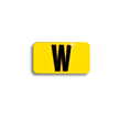 Embossed Aluminum Pole Marker Character, Black on Yellow, "W" For Vertical Mounting Holder