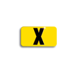 Embossed Aluminum Pole Marker Character, Black on Yellow, "X" For Vertical Mounting Holder