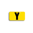 Embossed Aluminum Pole Marker Character, Black on Yellow, "Y" For Vertical Mounting Holder