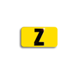 Embossed Aluminum Pole Marker Character, Black on Yellow, "Z" For Vertical Mounting Holder