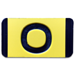 Vertical Mounting Plastic Engraved Pole Marker Character, Black on Yellow, "0/O"