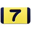 Vertical Mounting Plastic Engraved Pole Marker Character, Black on Yellow, "7"