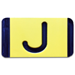 Vertical Mounting Plastic Engraved Pole Marker Character, Black on Yellow, "J"