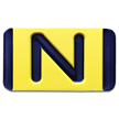 Vertical Mounting Plastic Engraved Pole Marker Character, Black on Yellow, "N"