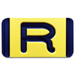 Vertical Mounting Plastic Engraved Pole Marker Character, Black on Yellow, "R"