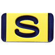 Vertical Mounting Plastic Engraved Pole Marker Character, Black on Yellow, "S"