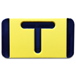 Vertical Mounting Plastic Engraved Pole Marker Character, Black on Yellow, "T"