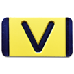 Vertical Mounting Plastic Engraved Pole Marker Character, Black on Yellow, "V"