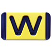 Vertical Mounting Plastic Engraved Pole Marker Character, Black on Yellow, "W"
