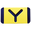 Vertical Mounting Plastic Engraved Pole Marker Character, Black on Yellow, "Y"