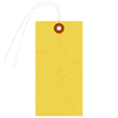 Yellow Tyvek Shipping Tag With Wire And Metal Eyelet