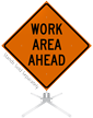 Work Area Ahead Roll Up Sign