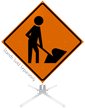 Workers Symbol Roll Up Sign