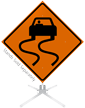 Slippery When Wet Symbol Roll Up Sign