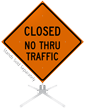 Closed No Thru Traffic Roll Up Sign