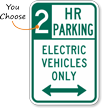 Time Limit Electric Vehicles Parking Sign with Arrow