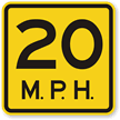 20 MPH Speed Limit Sign