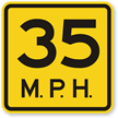 35 MPH Speed Limit Sign