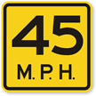 45 MPH Speed Limit Sign