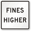 Fines Higher Speed Limit Sign