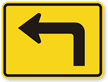 Left Directional Arrow Sharp Turn Traffic Sign