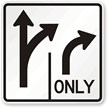 Right Straight Arrow Only Traffic Sign Symbol