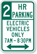 Custom Electric Vehicles Time Limit Sign