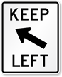 Keep Left (Symbol) Road Traffic Sign