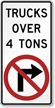 Trucks Over 4 Tons No Right Turn