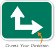 Straight Thru Left Right Arrow Traffic Sign