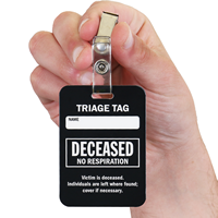 Deceased Triage Tag With Bulldog Clip