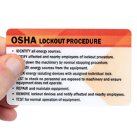 OSHA Lockout ProcedureWith Heavy-Duty Laminated Single Safety Wallet Card 