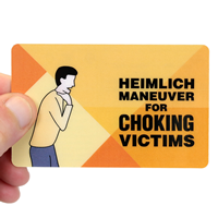 Heimlich Maneuver For Choking Victims With Heavy Duty Safety Wallet Cards