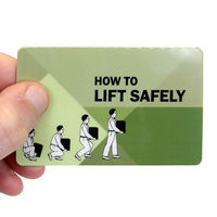 How To Lift Safely with Graphic,Fold-over (Bi-Fold) Laminated Safety Wallet Card 