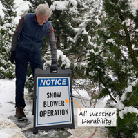 Custom a-frame sign in snow