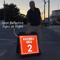 A-frame sign with reflective sign panels