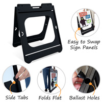 Sidewalk sign frame features